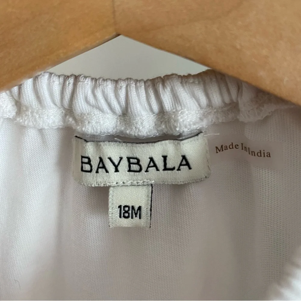 Baybala Baby Ivory Embroidered Ruffle Collar Bea Onesie